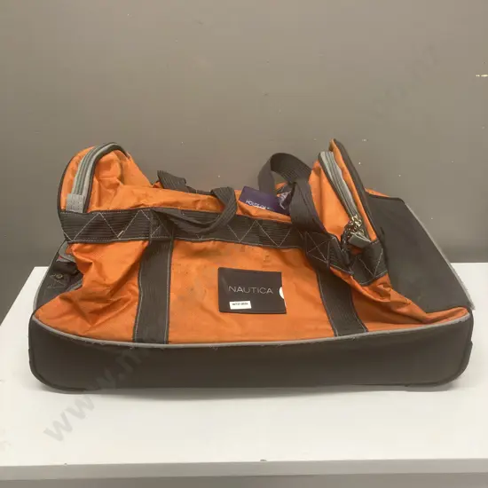 Vintage Orange / Grey Nautica Travel Bag With Wheels & Telescoping Handle