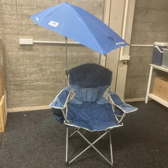 Sport-Brella XTR Chair With Carry Bag, Blue & Grey
