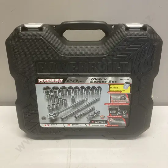 Powerbuilt Socket Set Metric 1/2" Drive 23Pce Model KBT2759