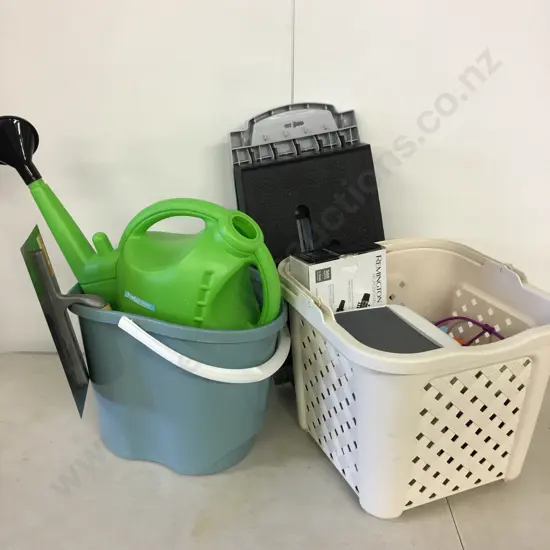 Fold Up Step, Laundry Hamper, Pegs, Remington Air Styler Etc