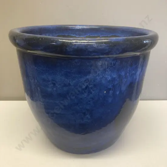 Blue Glazed Plant Pot, 42 x 49cm
