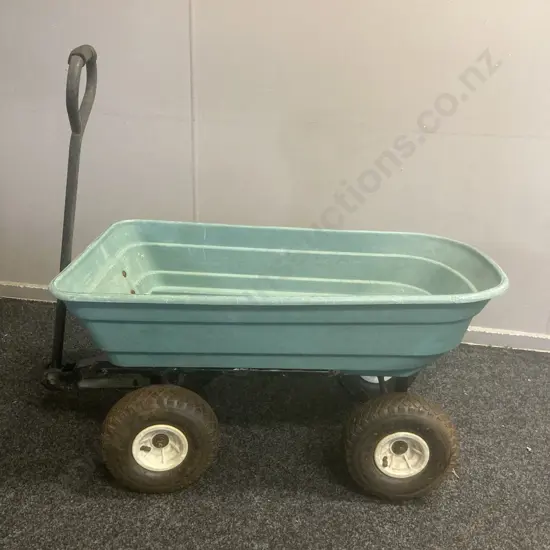 Steel Garden Cart With Tipping Function, Plastic Bin H19 W95 D51cm