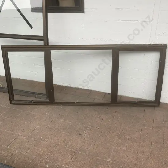 Bronze Aluminum Window 78 x 201, 2 Opening Sash, 1 Fixed