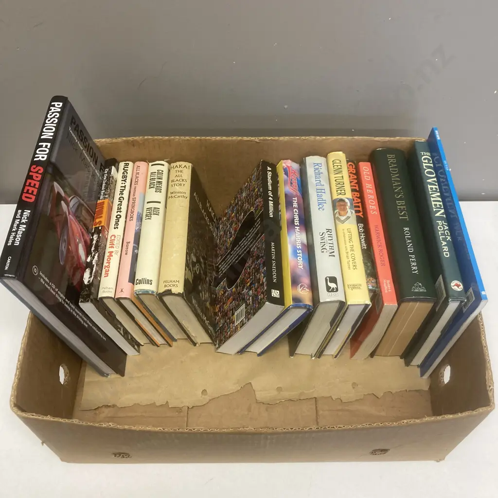 Box lot Books - Sport, Cricket, Rugby, Passion For Speed Image 1++