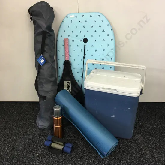 Bodyboard, Racquet, Folding Chair, Chilly Bin Etc