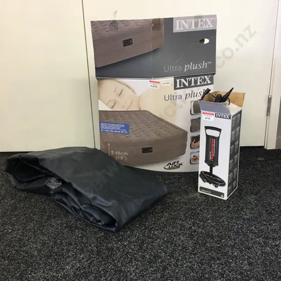 Intex Plush Queen Electric Airbed, Intex Air Mattress & Hi-Output Hand Pump