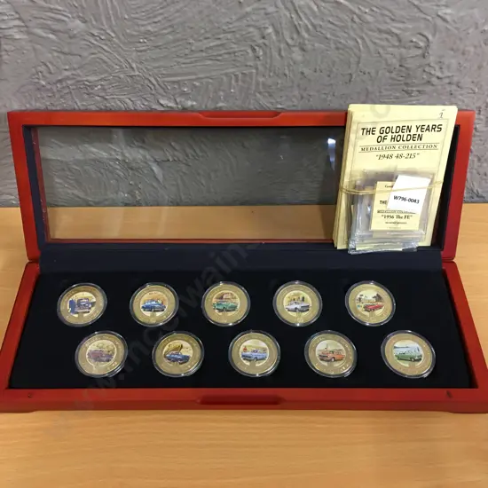 ''The Golden Years of Holden'' Medallion Collection in Wood Display Case With COA