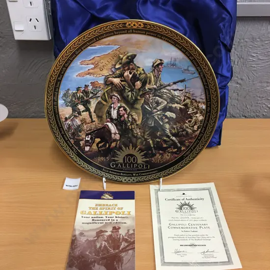 Gallipoli Centenary Commemorative Plate, Ltd Edition, COA & Presentation Box