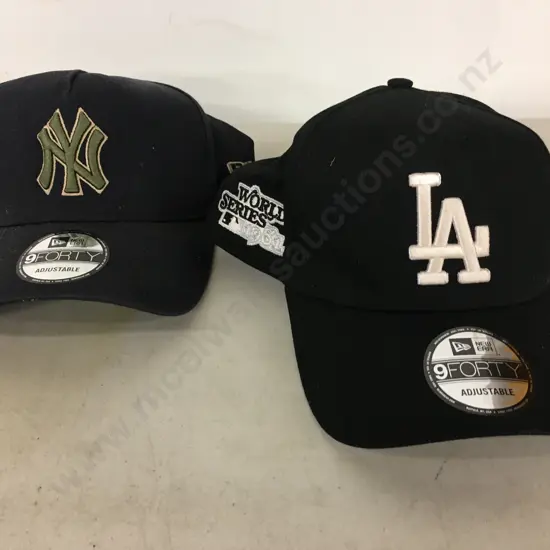 Pair of New New Era 9Forty Adjustable Caps LA Dodgers World Series 1981 Sidepatch & New York Yankees