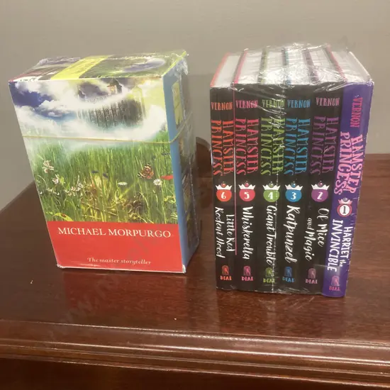 New The Nine Lives of Montezuma by Michael Morpurgo Box Set & Hamster Princess Series Books 1-6 by Ursula Vernon
