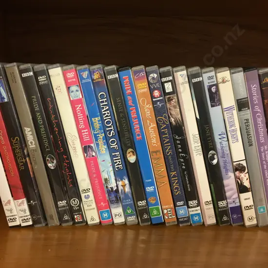 Lot of 24 DVDs, Musicals, Pride & Prejudice, Jane Eyre, Wuthering Heights, Sense & Sensibility, Etc