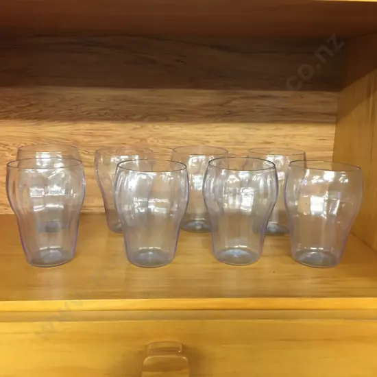 Vintage Hand Blown Glass Tumblers, Set of 8
