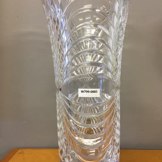 Heavy Cut Crystal Vase, H29.5cm