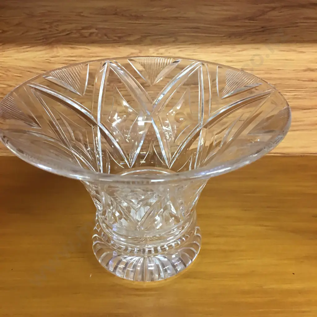 Vintage Art Deco Stuart & Sons Crystal Vase / Bowl Dish, 14.5cm Image 1++