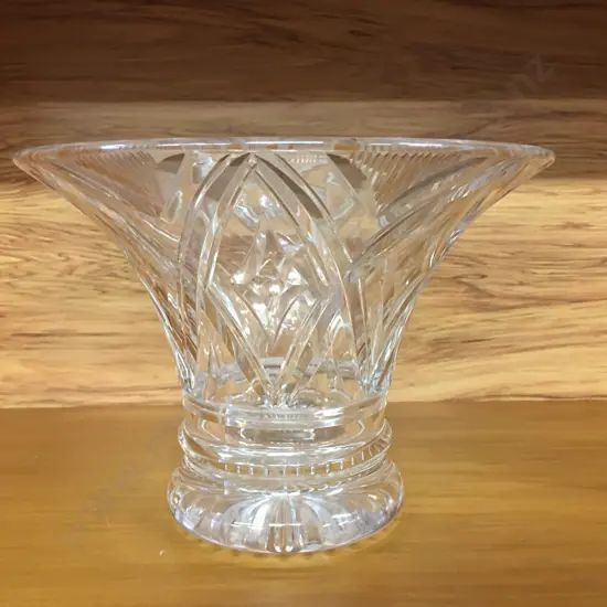Vintage Art Deco Stuart & Sons Crystal Vase / Bowl Dish, 14.5cm