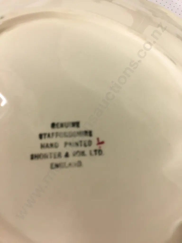 Vintage Staffordshire Shorter & Sons English China Hand Painted Oval Serving Dish With Pink Moulded Floral Detail L33cm. Image 1++