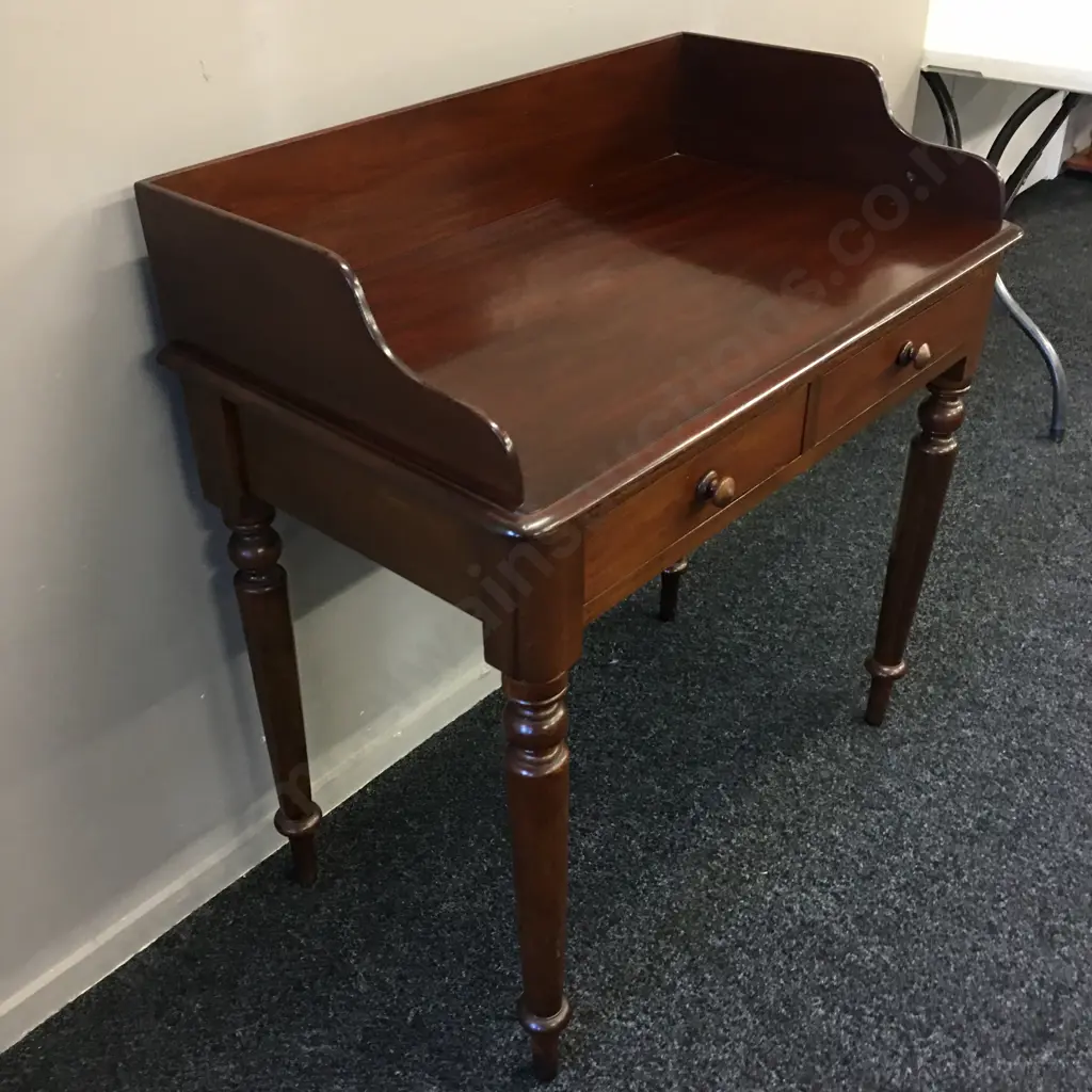 Mahogany Hall / Console Table Two Drawer H90,W84,D49cm. Image 1++