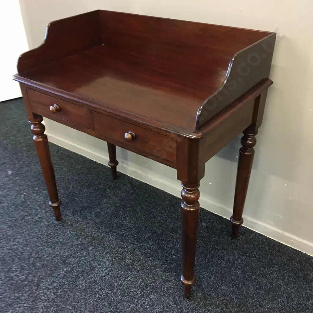 Mahogany Hall / Console Table Two Drawer H90,W84,D49cm. Image 1++