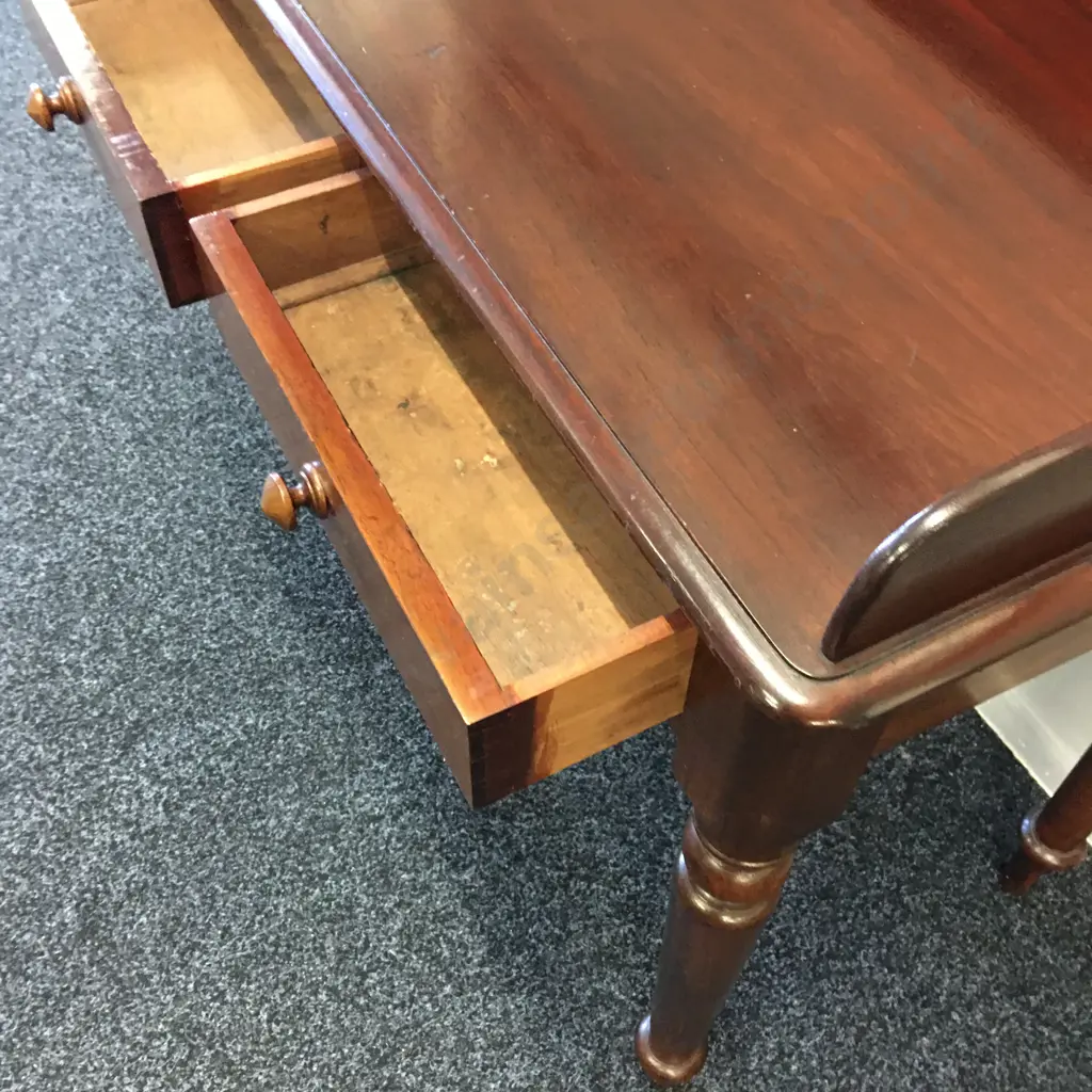 Mahogany Hall / Console Table Two Drawer H90,W84,D49cm. Image 1++