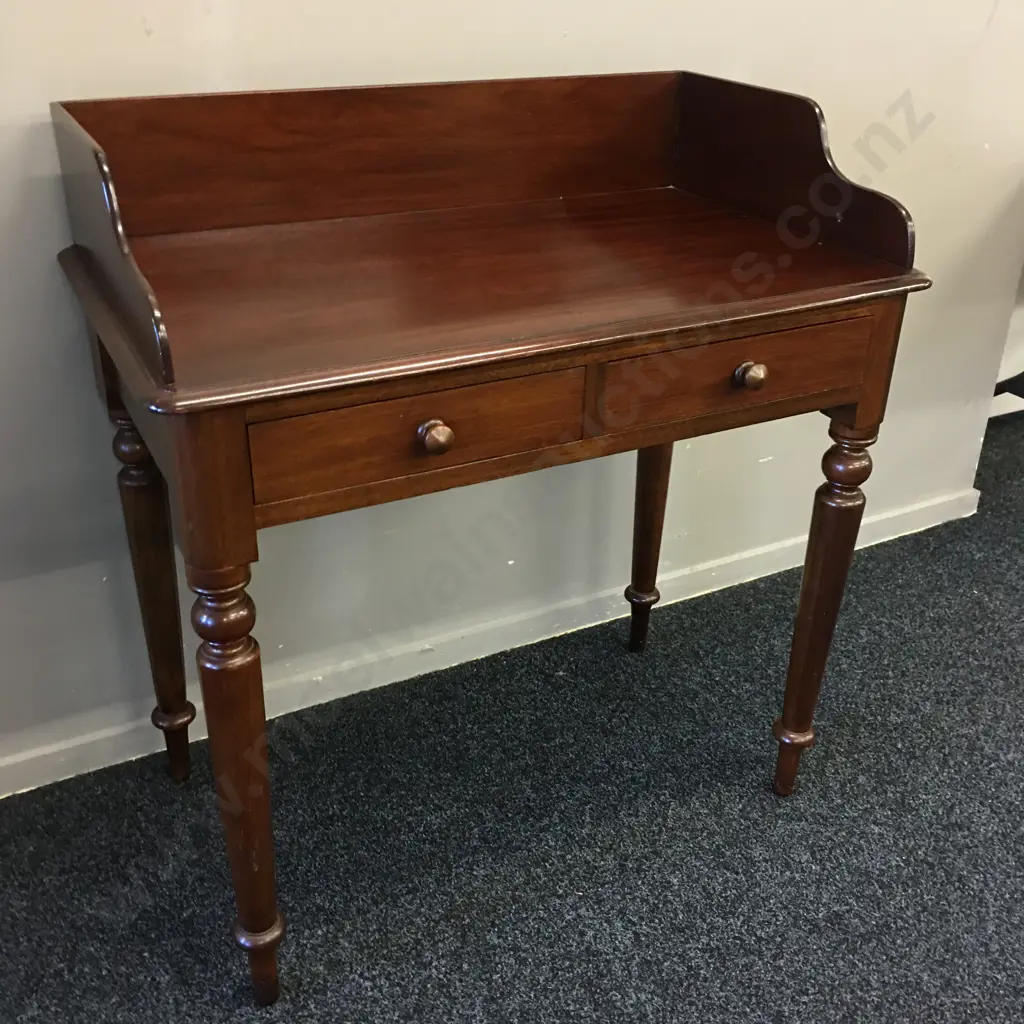 Mahogany Hall / Console Table Two Drawer H90,W84,D49cm. Image 1++