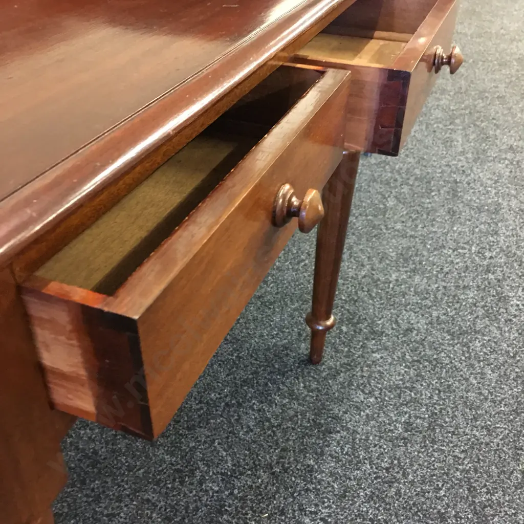 Mahogany Hall / Console Table Two Drawer H90,W84,D49cm. Image 1++