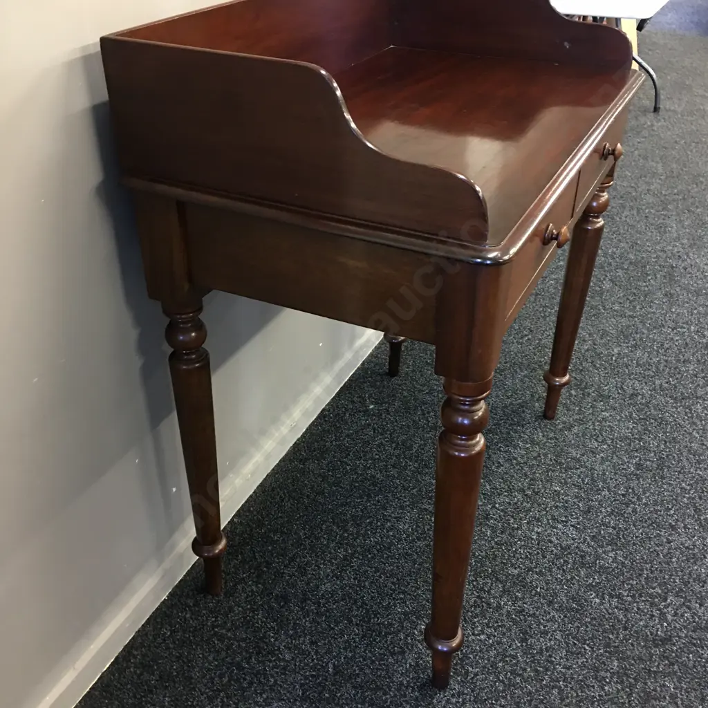 Mahogany Hall / Console Table Two Drawer H90,W84,D49cm. Image 1++