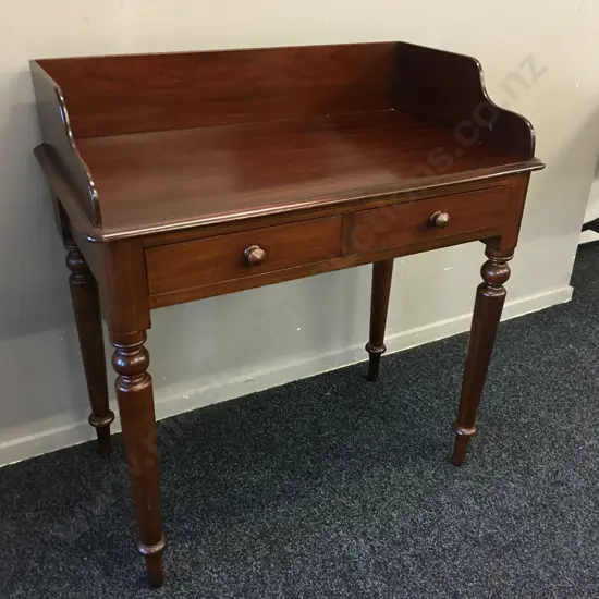 Mahogany Hall / Console Table Two Drawer H90,W84,D49cm.