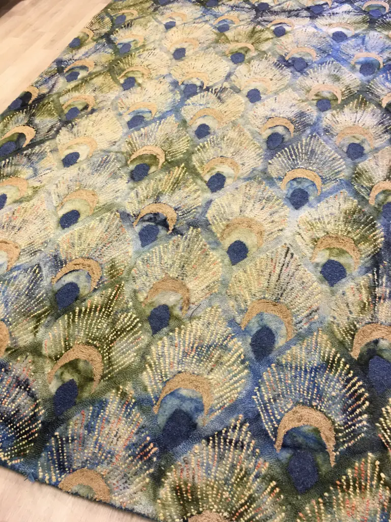Mulberi 100% Wool Floor Rug, 200 x 300cm, Peacock Design, Colour Vibrant Image 1++