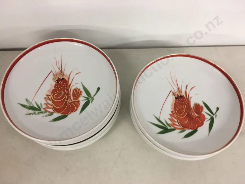 Japanese Lobster Plates x 7, Dia 21cm Image 1++