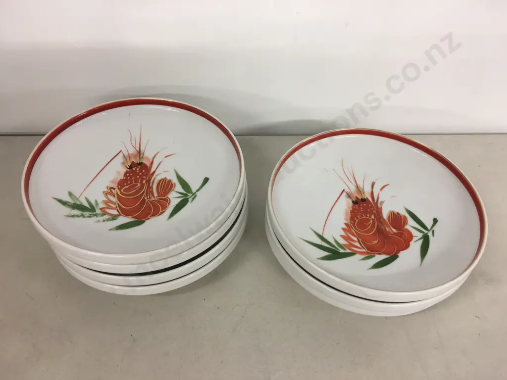 Japanese Lobster Plates x 7, Dia 21cm Image 1++