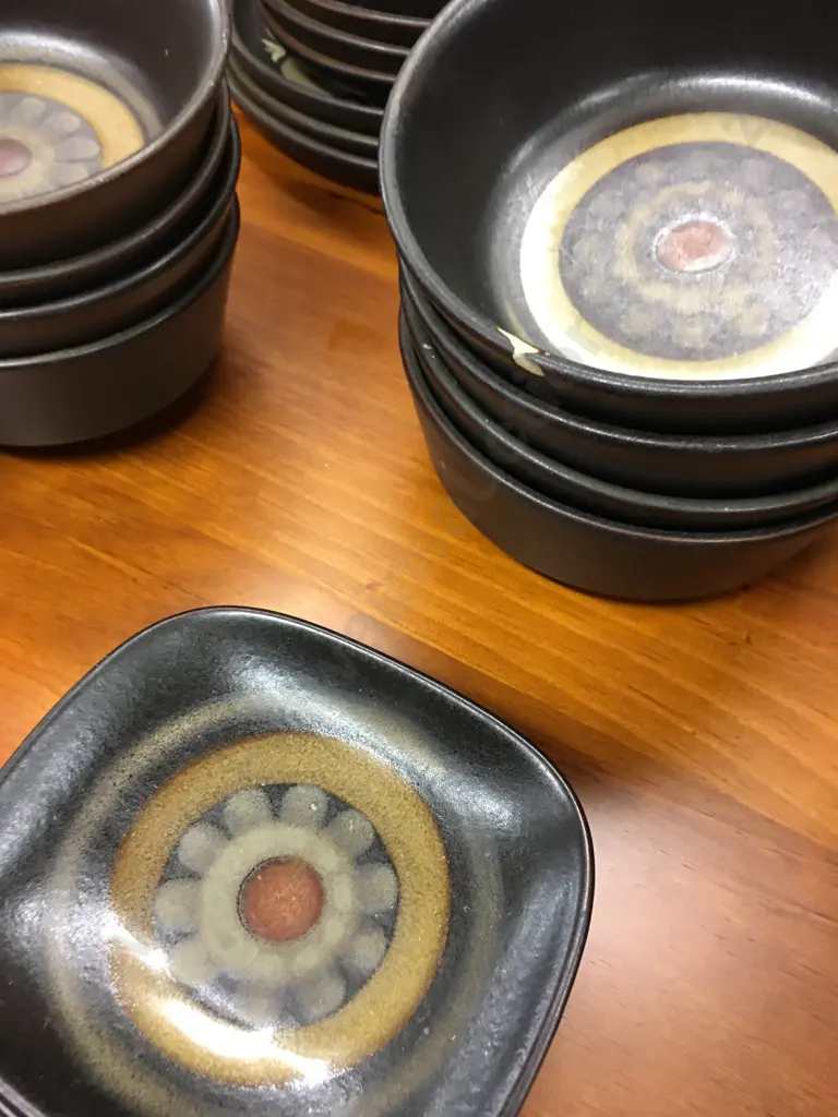 Vintage Denby Arabesque Stone War 77 Piece Dinnerware With Teaset, Coffee Cups Etc c1970's Image 1++
