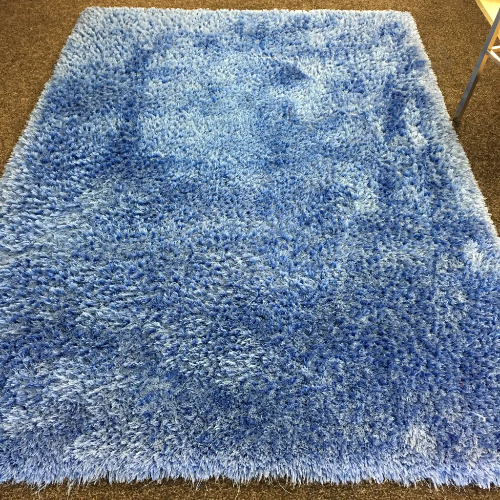 Shaggy Sky Electric Blue Floor Rug, 238 x 165cm Image 1++
