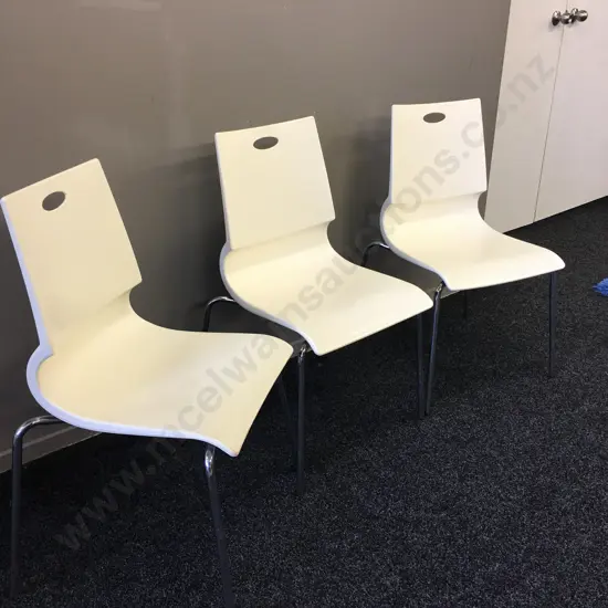 Set of 3 MAX: Ricciolina Chairs, Cream