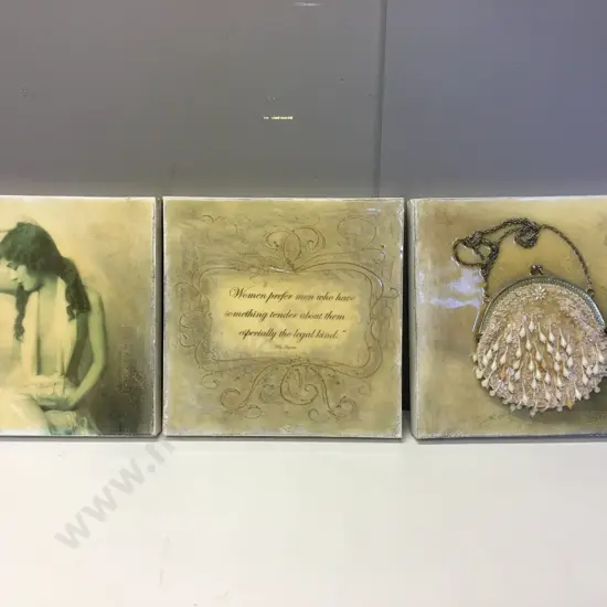 Set of 3 Felicity Fear Artworks On Canvas, 30 x 30cm