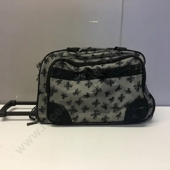 Cabrelli Overnight Bag, Grey With Black Bow Detail