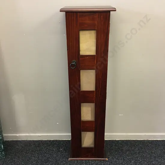 Pine 30 DVD Storage Cabinet With Photo Display, Black Ring Handle, 102 x 28cm