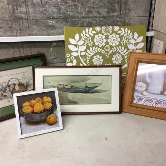 Selection of Framed Artwork including Picture On Canvas
