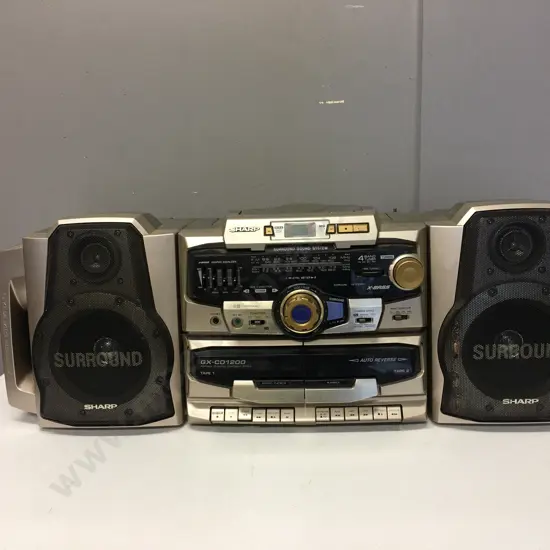 SHARP GX-CD1200 Portable CD Tape Radio Stereo Component System Surround Sound (Not Working Returned To Vendor)