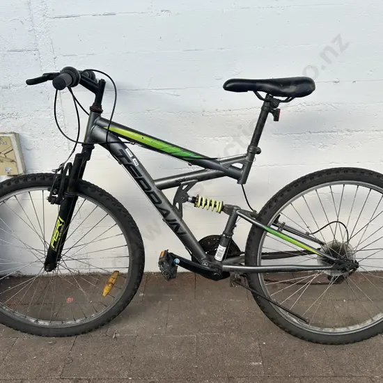 Mens Terrain Mountain Bike, Grey & Lime Green