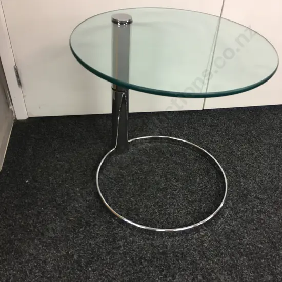 Modernist Round Glass Table, 55 x 56cm