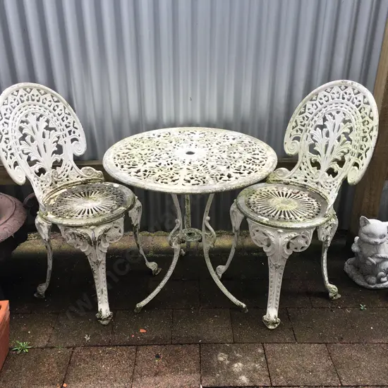 Vintage Cast Aluminium Outdoor Table and Chairs