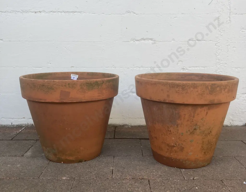 Pair of Terracotta Pots 31 x 36.5cm Image 1++