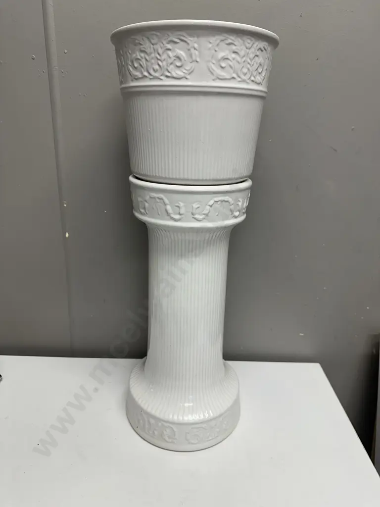 White German Planter Pot On Pedestal Base #809-23 H63cm. Image 1++