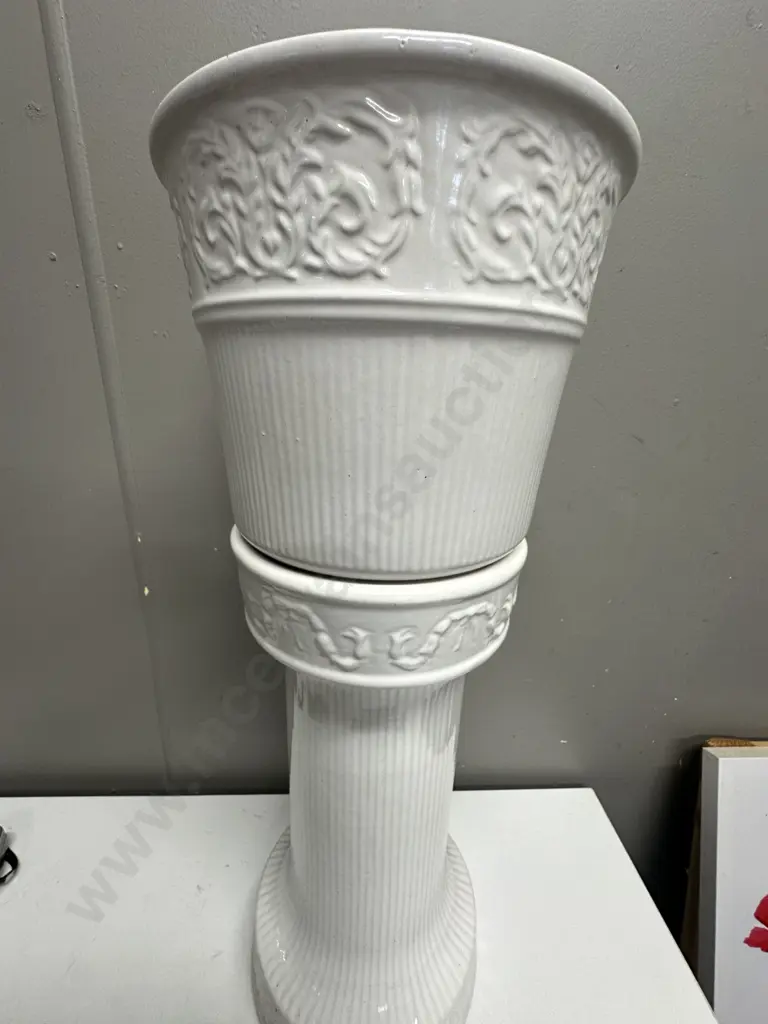 White German Planter Pot On Pedestal Base #809-23 H63cm. Image 1++