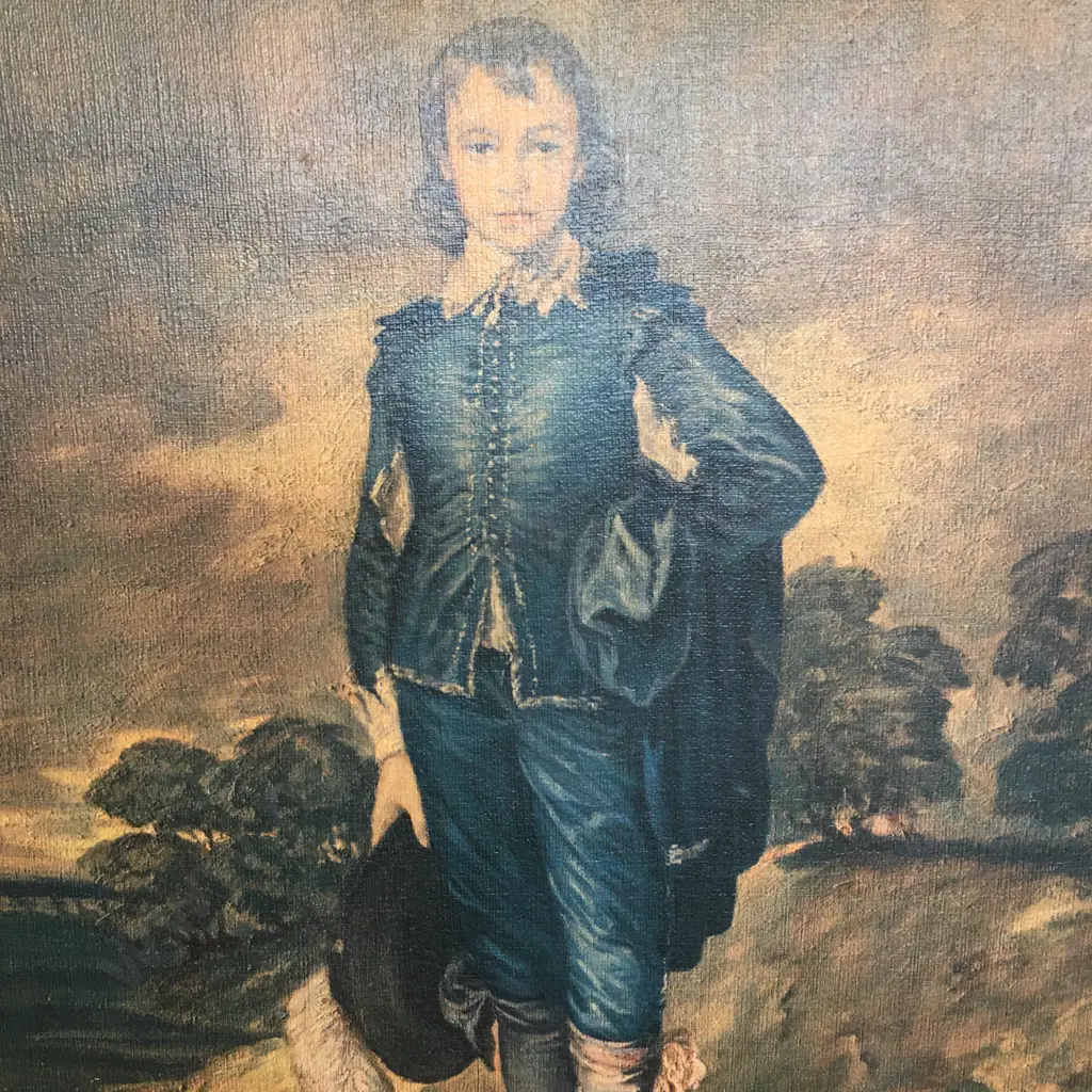 Vintage Framed Blue Boy Print By Gainsborough H68cm, W58cm. Image 1++