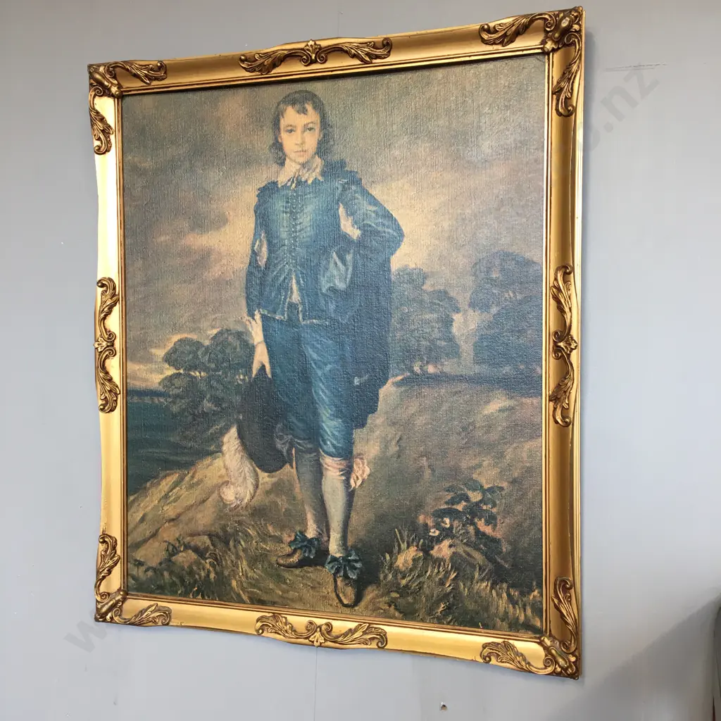Vintage Framed Blue Boy Print By Gainsborough H68cm, W58cm. Image 1++