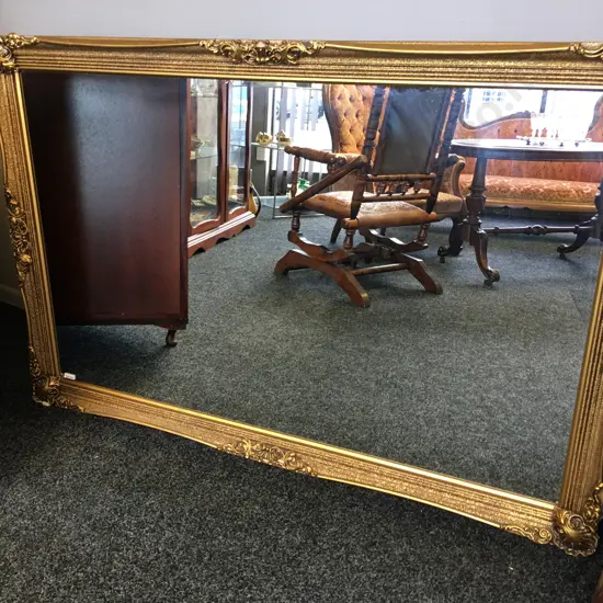 Ornate Gilt Framed Wall Mirror. 136 x 90cm (Frame Chipped)