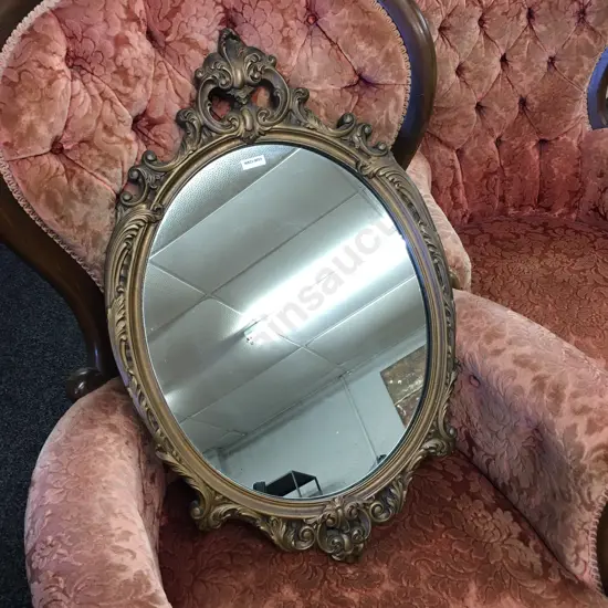 Ornate Oval Wall Mirror, 71 x 46cm