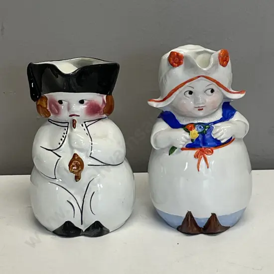 2 Antique Handpainted Toby Jugs