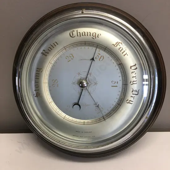 Mahogany Framed English SB Barometer, Dia 26cm